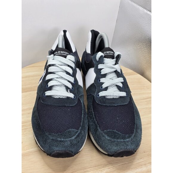 Polo Ralph Lauren Slaton Shoes Sneakers Mens 9.5 D Running Blue/White Pony - Picture 4 of 9